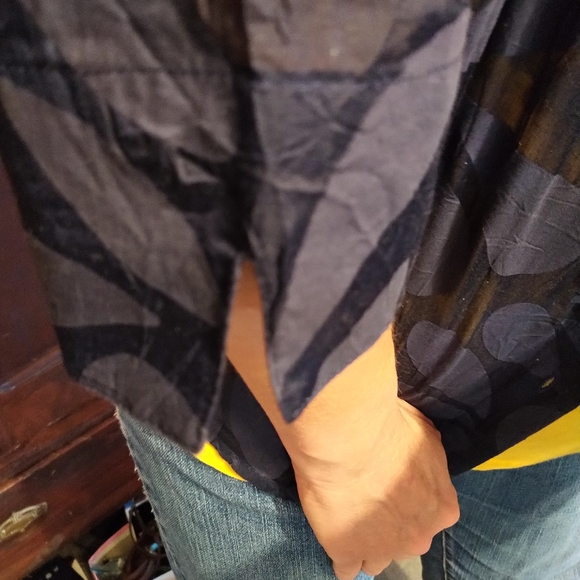 Lemon Grass Studio Large Blue Crinkled Shirt - Picture 9 of 13